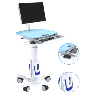 GeniCart with Keyboard Tray - Powered Medical Cart